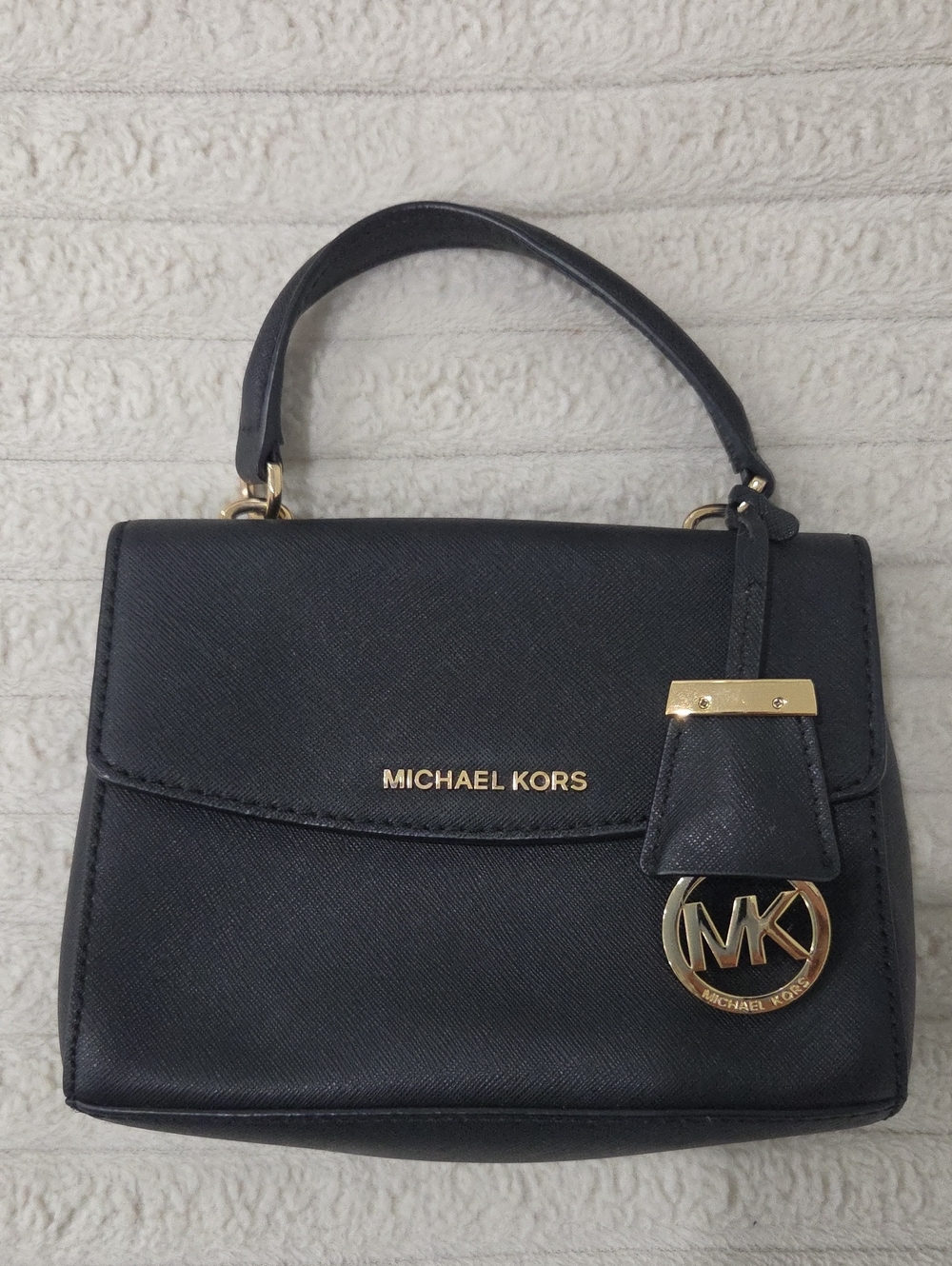 Michael Kors Ava XS Saffiano Leather Mini Top Handle Handbag Black